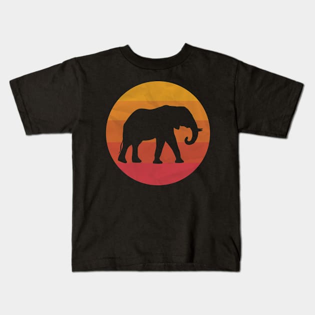 Vintage African Elephant Kids T-Shirt by ChadPill